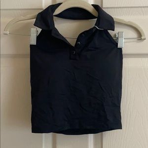 XS Black collared Halara halter top